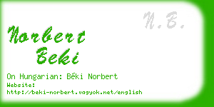 norbert beki business card